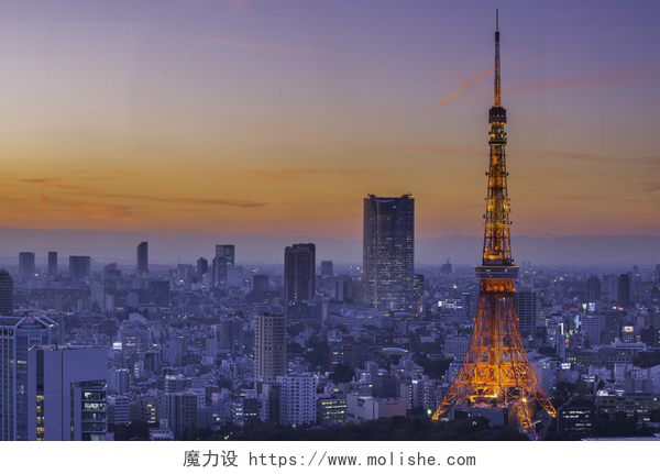 日本的东京塔城市景观日本东京塔